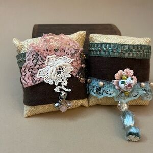 Vintage-Inspired Retro Victorian Bracelet Cuff - Retro Upcycled Materials Cuff